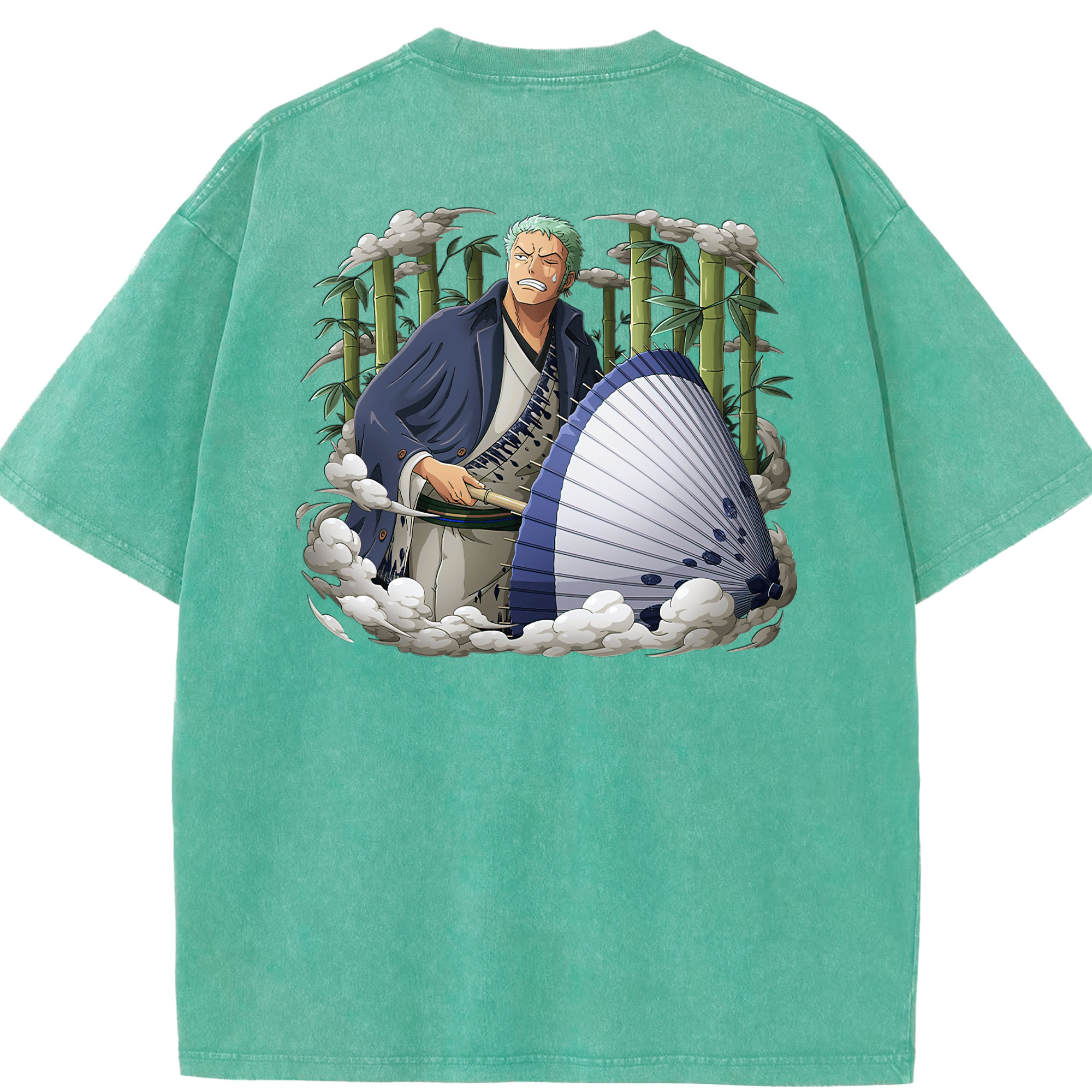 ワンピース ロロノア・ゾロ ONE PIECE Roronoa Zoro 綿100% ヴィンテージ風 半袖Tシャツ（背面プリント）